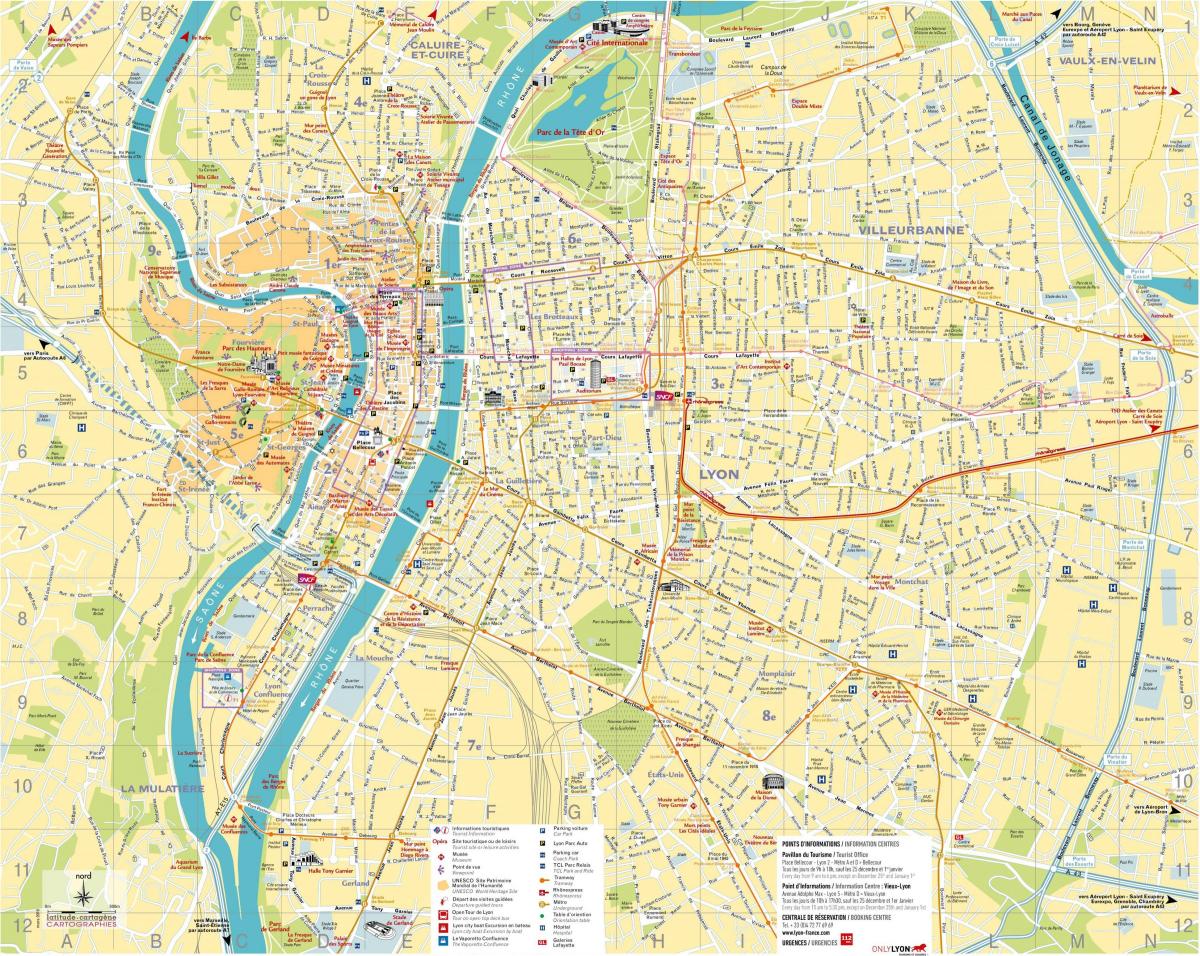 kort af Lyon