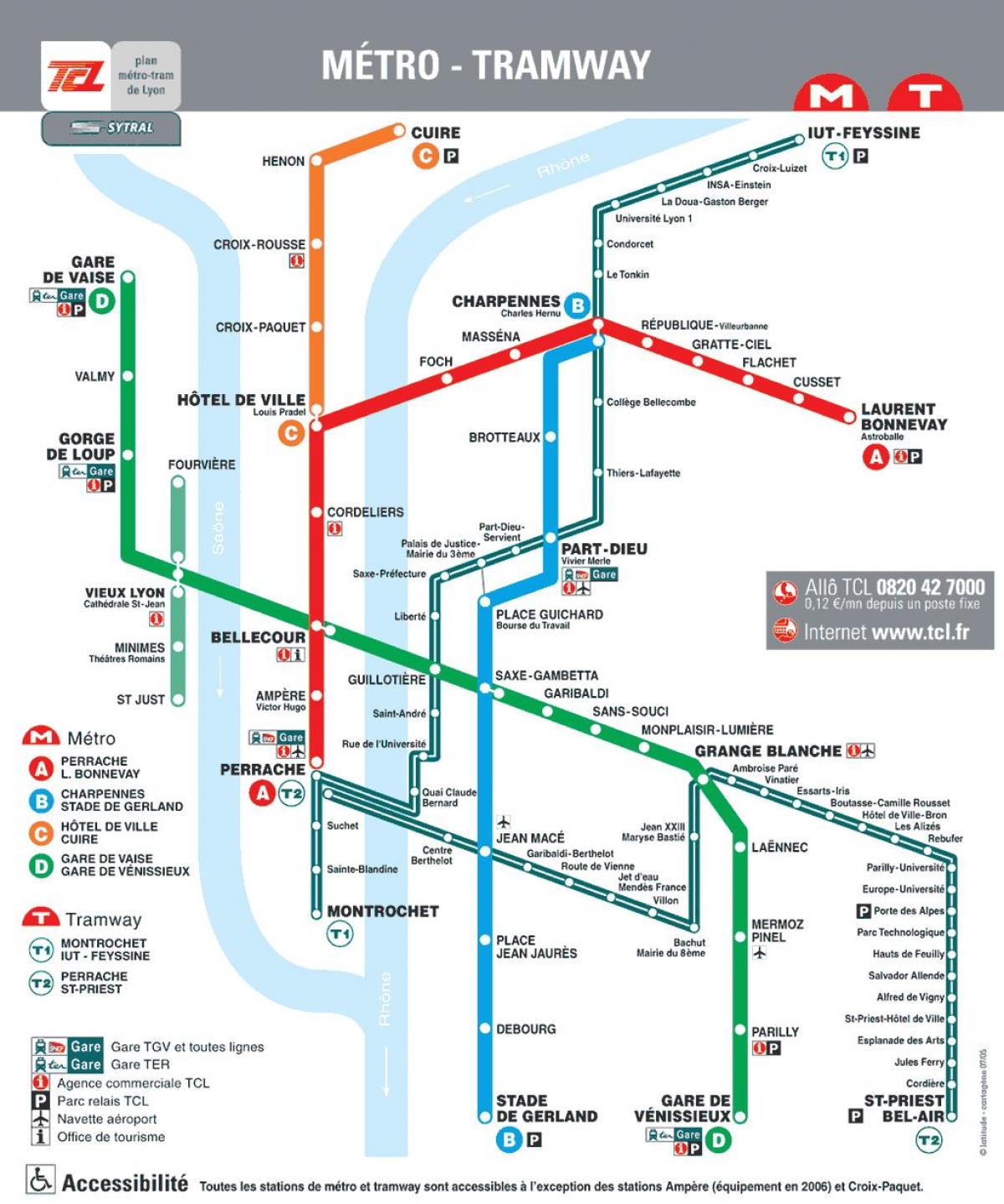 kort metro Lyon