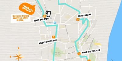 Kort af croix einkaströnd Lyon 