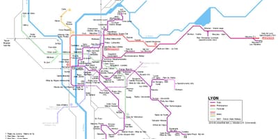 Kort af rhone tjá Lyon
